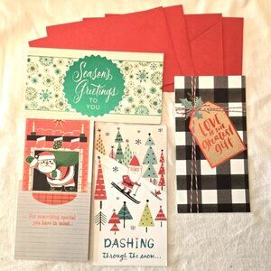 Hallmark Christmas Money/Gift Cards - Mixed Lot of 4 with Envelopes. * NEW *